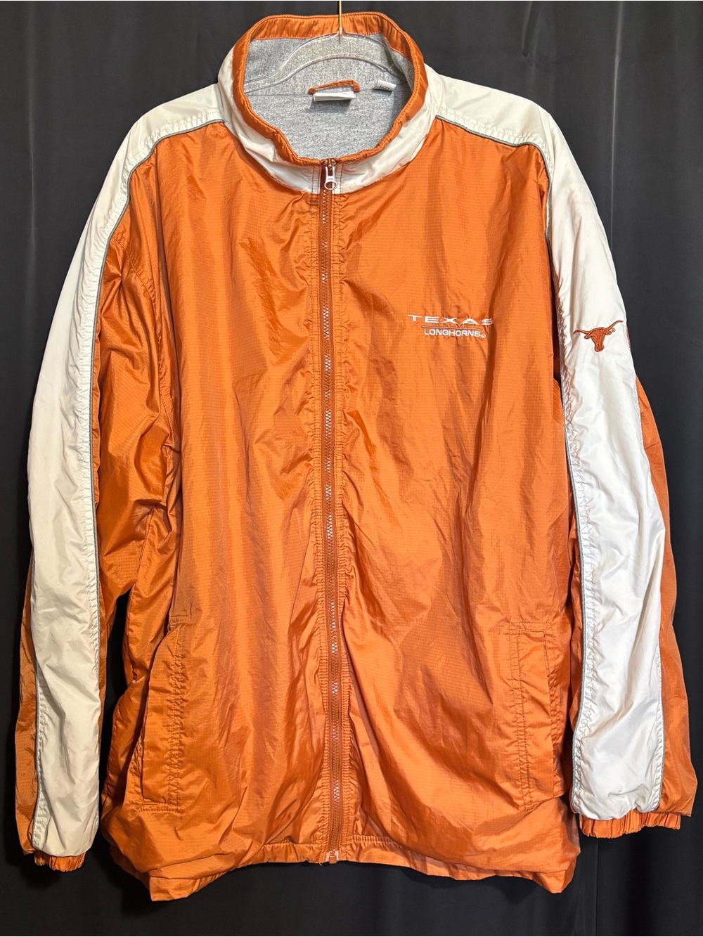 Red Oak Texas Longhorns XXL Orange and White Lined Windbreaker Jacket